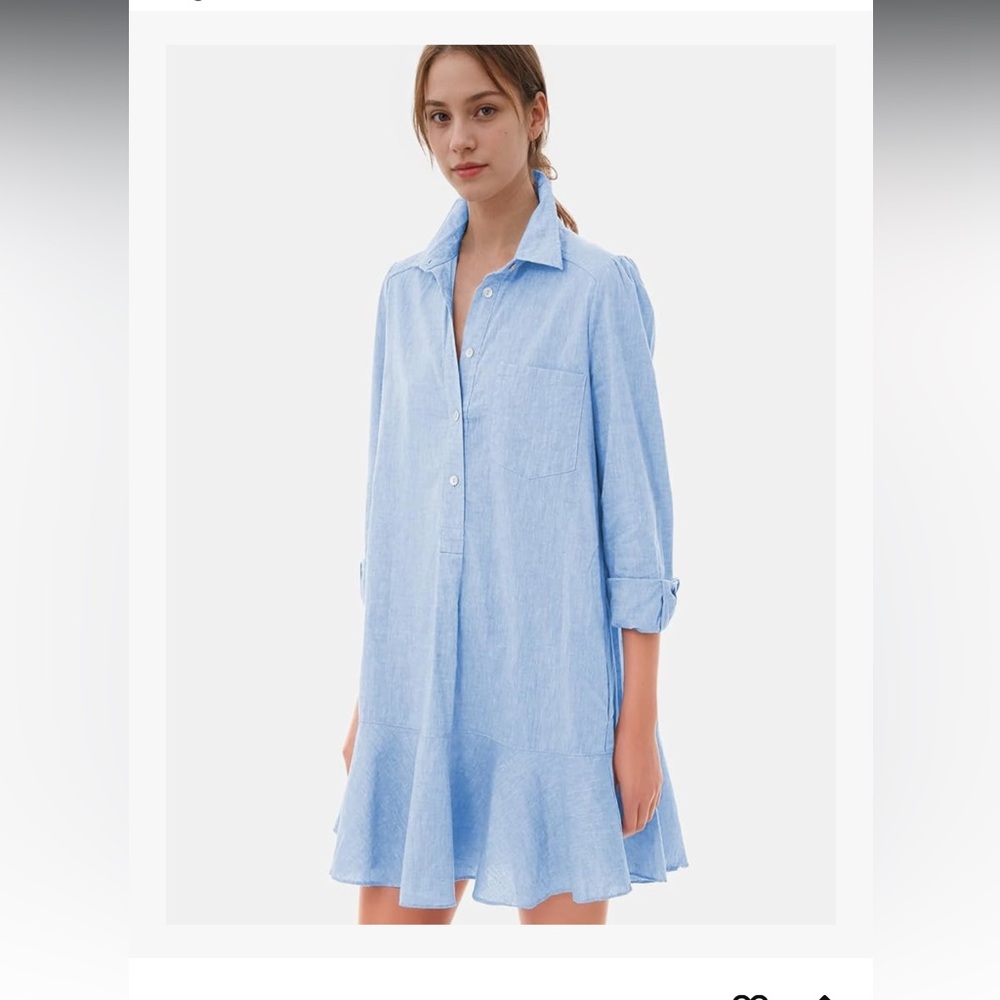 Ruffled Mini Shirtdress